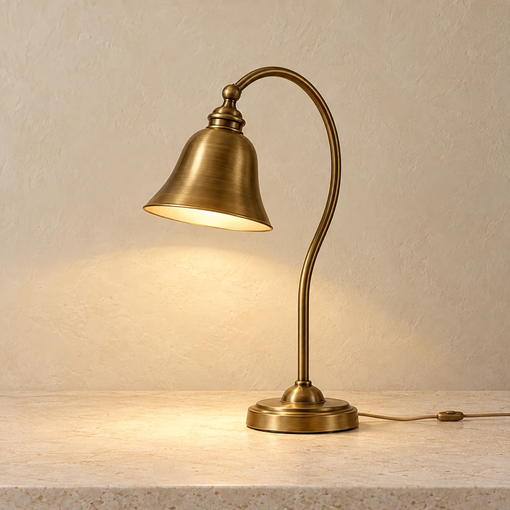 Bellmont Library Table Lamp — Antique Brass