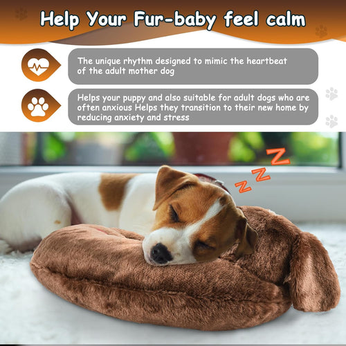 Heartbeat Toy Puppy Heartbeat Stuffed Animal Heartbeat Plush Toy for Puppy, Dog Heartbeat Toy for Pet Anxiety Relief Behavioral Sleep Aid Crate Kennel Training Puppy Cuddly Comfort Toy